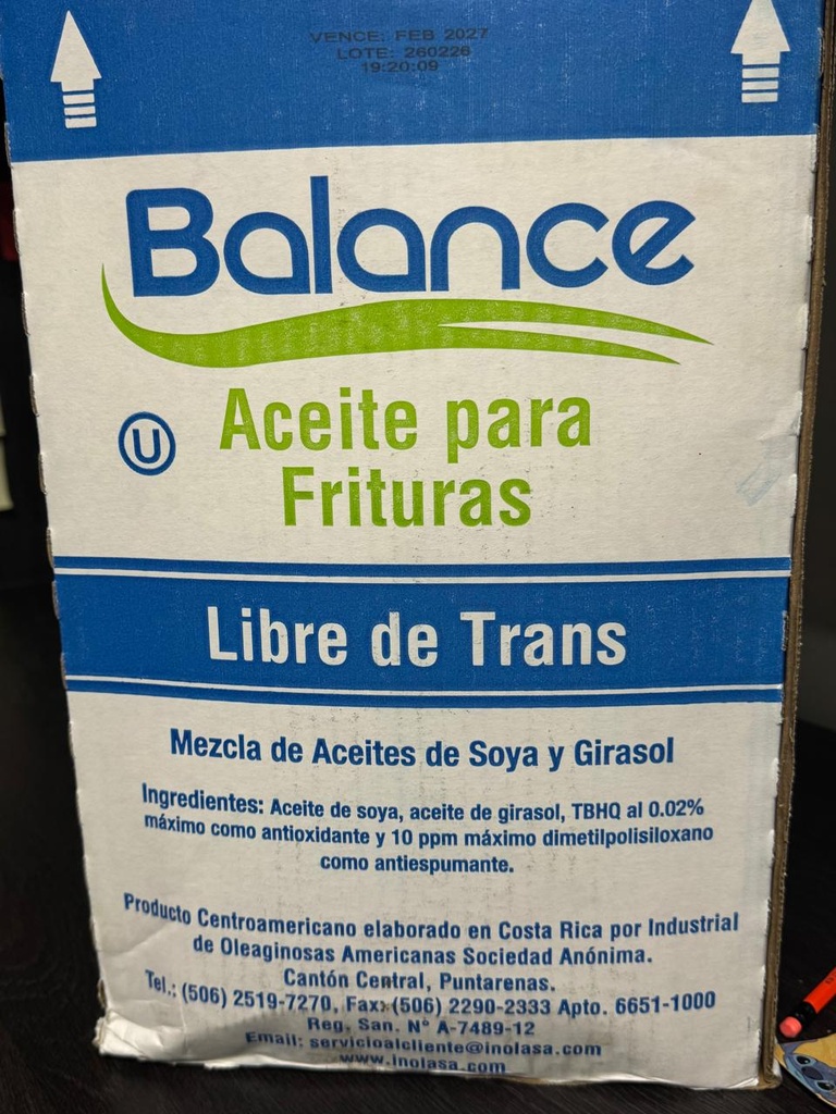 Aceite para frituras 15,88kg 